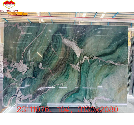 Moderno pavimento di marmo di calcite Bata Smeraldo Verde Quartzite lastra per pannello di parete dell'hotel