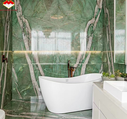 Moderno pavimento di marmo di calcite Bata Smeraldo Verde Quartzite lastra per pannello di parete dell'hotel