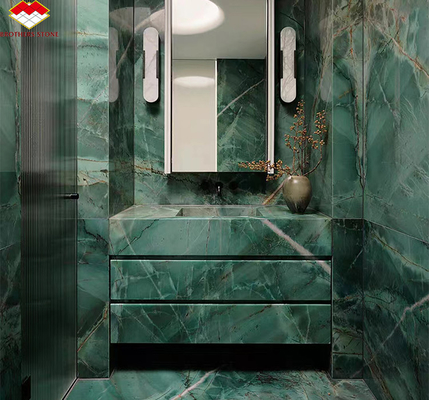 Moderno pavimento di marmo di calcite Bata Smeraldo Verde Quartzite lastra per pannello di parete dell'hotel