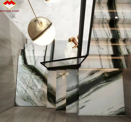 Scale d'albergo moderno fratelli Pietra Panda Bianco Marmo Piste e risers Anti slittare