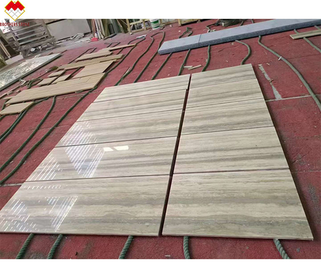 12x24 Inch Size Grigio Vene Beige Travertino Pavimento Slab in Buono in stile di design moderno