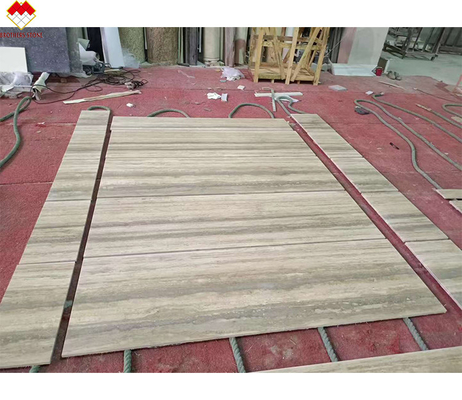 12x24 Inch Size Grigio Vene Beige Travertino Pavimento Slab in Buono in stile di design moderno