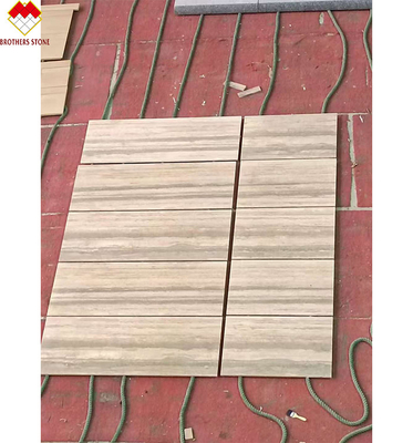 12x24 Inch Size Grigio Vene Beige Travertino Pavimento Slab in Buono in stile di design moderno