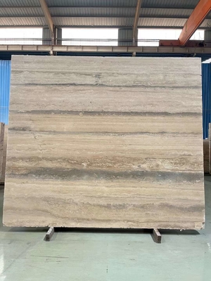 12x24 Inch Size Grigio Vene Beige Travertino Pavimento Slab in Buono in stile di design moderno