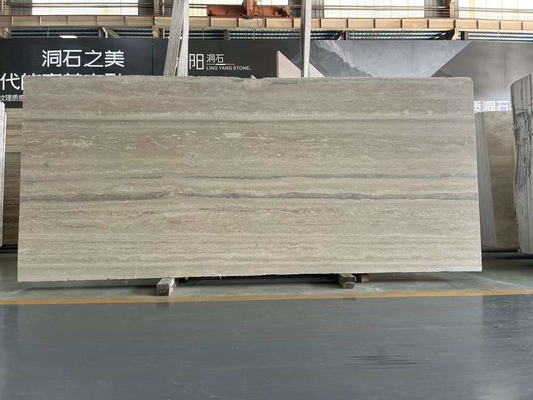 12x24 Inch Size Grigio Vene Beige Travertino Pavimento Slab in Buono in stile di design moderno