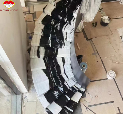 Tavole di scalinata lucidate in marmo bianco Panda moderno per la progettazione di case e hotel