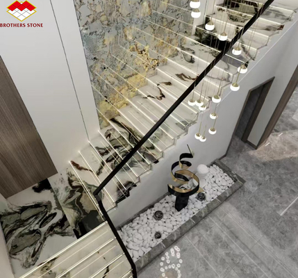 Tavole di scalinata lucidate in marmo bianco Panda moderno per la progettazione di case e hotel