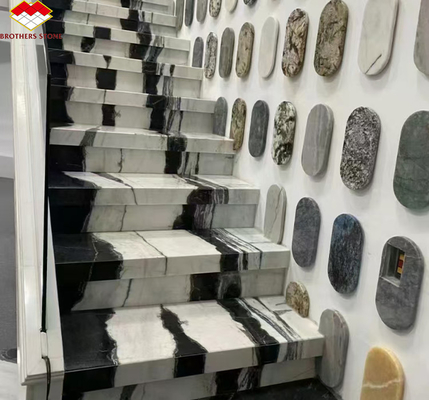 Facile installazione Panda Scale di marmo bianco con design moderno e luci LED