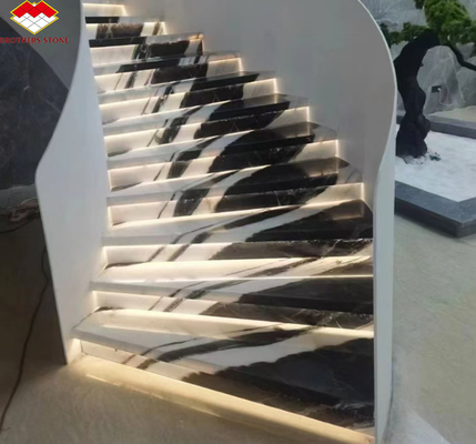 Facile installazione Panda Scale di marmo bianco con design moderno e luci LED