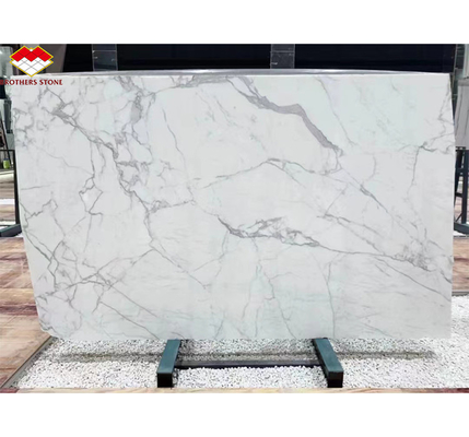 Statuario naturale lucidato di marmo bianco grande lastra per pavimenti e pareti italiani piastrelle