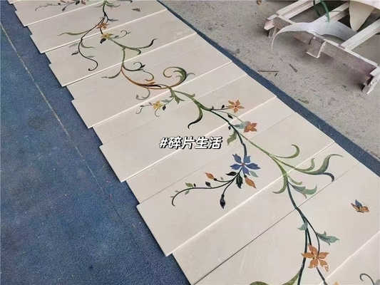 Scala in pietra naturale di lusso essenziale anti-slip pedane in marmo con waterjet design