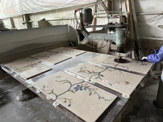 Scala in pietra naturale di lusso essenziale anti-slip pedane in marmo con waterjet design
