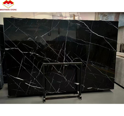 Modern Design Hotel Nero Marquina Big Slab Zimbabwe Pavimenti e scale in marmo nero