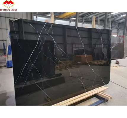 Modern Design Hotel Nero Marquina Big Slab Zimbabwe Pavimenti e scale in marmo nero