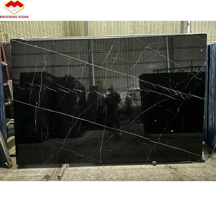 Modern Design Hotel Nero Marquina Big Slab Zimbabwe Pavimenti e scale in marmo nero