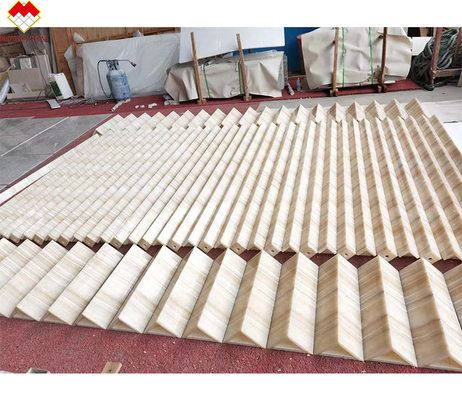 Componente di lavanderia interna Traslucida Veina d'oro bianco Legno Look Onyx Slab di marmo per piastrelle di parete e pavimento