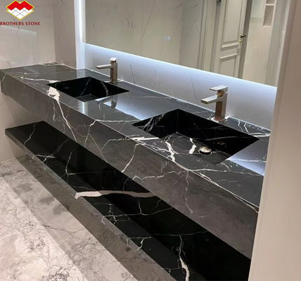 White Veins Marble Sink tagliato a misura dal marmo di calcite per il design moderno dell'hotel Villa