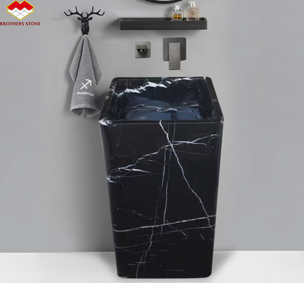 White Veins Marble Sink tagliato a misura dal marmo di calcite per il design moderno dell'hotel Villa