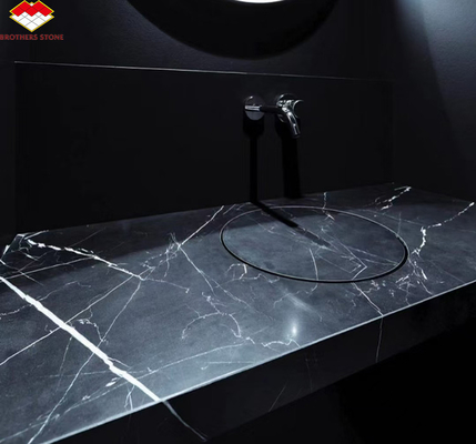 White Veins Marble Sink tagliato a misura dal marmo di calcite per il design moderno dell'hotel Villa