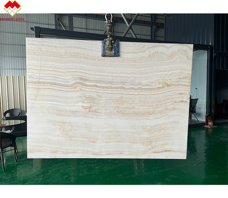 Tavolo da tavolo in legno di onice di design ad alto lucido con /- Tolleranza di spessore di 1 mm
