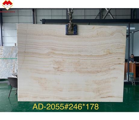 Tavolo da tavolo in legno di onice di design ad alto lucido con /- Tolleranza di spessore di 1 mm