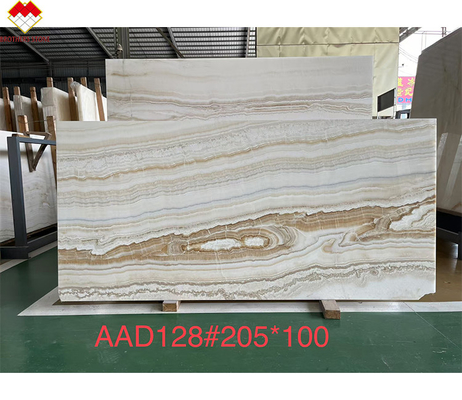 Tavolo da tavolo in legno di onice di design ad alto lucido con /- Tolleranza di spessore di 1 mm