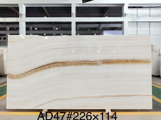 Tavolo da tavolo in legno di onice di design ad alto lucido con /- Tolleranza di spessore di 1 mm