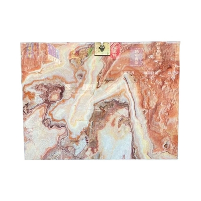 Piastrelle di pavimento in lastre di onice di giada di drago rosso lucidate per lavabo Componente spessore 16 mm