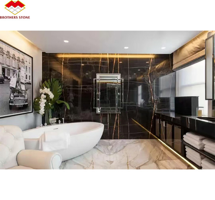 Tavolo d'albergo grande piastra moderna nero e oro pavimento in marmo con Lauren esotico 18mm