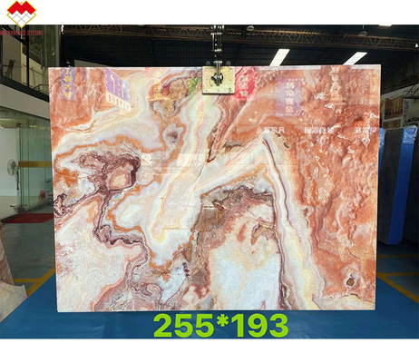 Moderno design di giada rosso drago onice lastra pannello di parete pavimentazione piastrelle per ornamento di grado