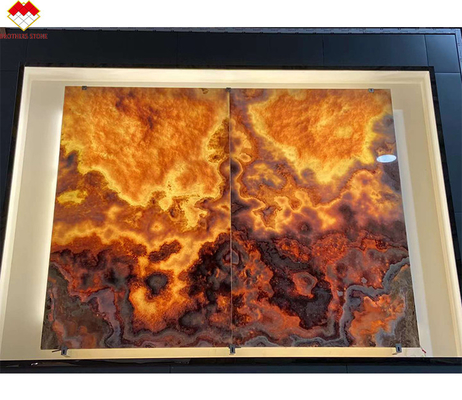 Moderno design di giada rosso drago onice lastra pannello di parete pavimentazione piastrelle per ornamento di grado