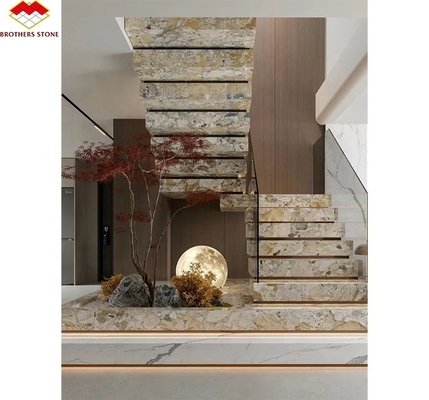 Materiale di scala in pietra artificiale Moderno design Luxury Indoor Non Slip Floor Tile