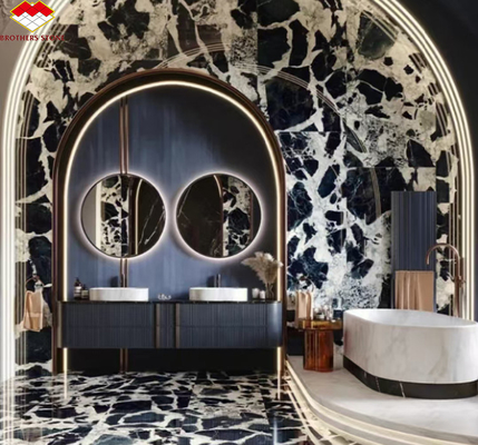 Pietra lucida di marmo nero di Napoleno lucidato per hotel Villa Long Wall Panel Floor Tile