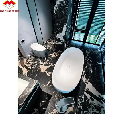 Pietra lucida di marmo nero di Napoleno lucidato per hotel Villa Long Wall Panel Floor Tile