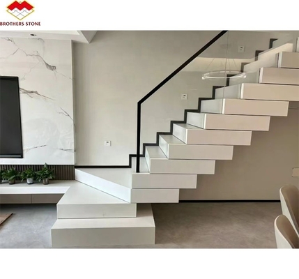 Moderno stile di design Scala dritta Scala di marmo artificiale di lusso personalizzata