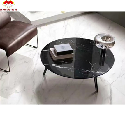 Moderna Nero Marquina Bianco Nero Stipe Marmo lucidato Grandi lastre naturali per Hotel Villa Indoor