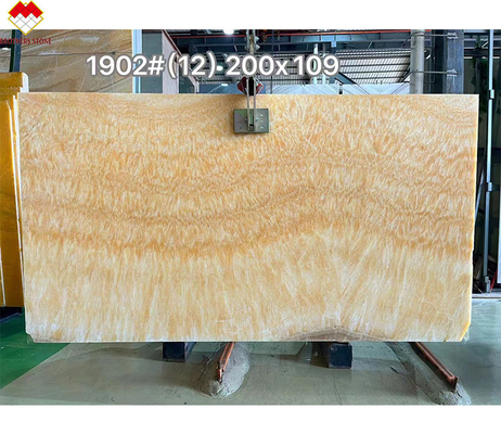Disegno moderno Onix traslucido Beige Marmo Giallo Miele Onix Slab per Villa