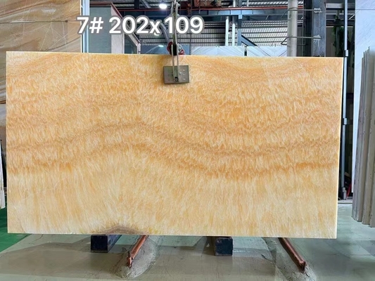 Disegno moderno Onix traslucido Beige Marmo Giallo Miele Onix Slab per Villa