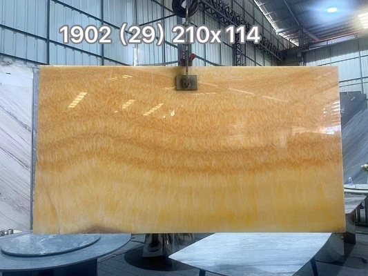 Disegno moderno Onix traslucido Beige Marmo Giallo Miele Onix Slab per Villa