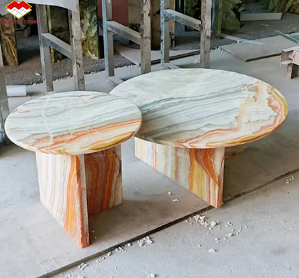 Disegno di mobili da tavolo per hotel con pietra naturale Arco Iris Onice di marmo