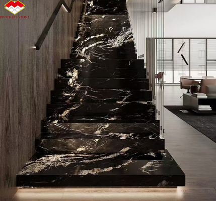 Piuma di Fenice Naturale Moderna Oro Nero Pietra di Marmo Scale Piastra Piastrella Grandi lastre