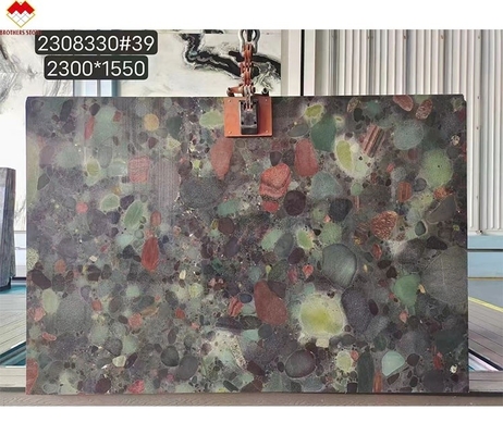 Quattro stagioni Brasile Pietra di quarzito verde Granito multicolore Tavolo e pannello di decorazione delle pareti personalizzato per interni