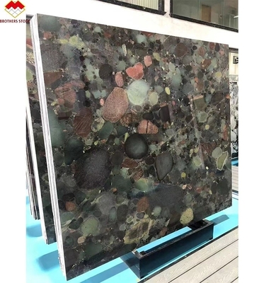Quattro stagioni Brasile Pietra di quarzito verde Granito multicolore Tavolo e pannello di decorazione delle pareti personalizzato per interni