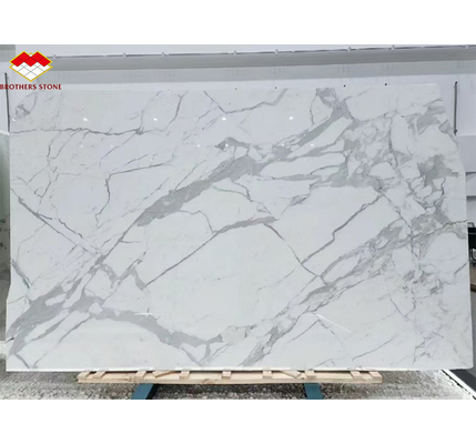 Moderno design Italia Slab di marmo bianco Calacatta per il bancone della cucina e il pannello di parete