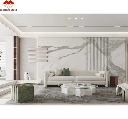 Moderno design Italia Slab di marmo bianco Calacatta per il bancone della cucina e il pannello di parete