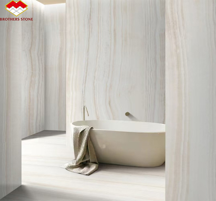 Moderno Design Hotel Bagno Pannello di Parete con retroilluminazione Pietra Naturale Bianco Marmo Onyx