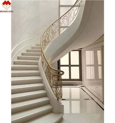 Scalinate curve di marmo beige anti-slip per interni