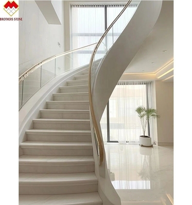 Scalinate curve di marmo beige anti-slip per interni