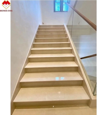 Scalinate curve di marmo beige anti-slip per interni