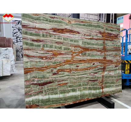 Finitura superficiale lucidata Pakistan Bambù Onix lastre di marmo per tavolo stile di design moderno
